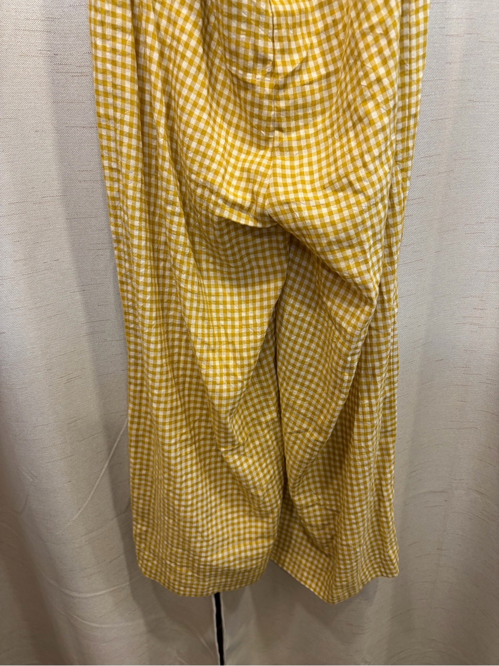 Essue Yellow Gingham Button-Front Jumpsuit - Picture 6 of 10